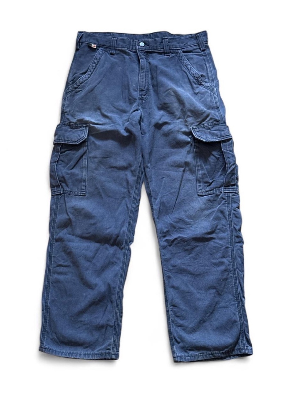 Carhartt Men's Navy Cargo Pants Casual Aged Distressed Grunge Classic Size 36x30